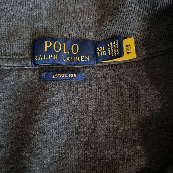 EUC Men's Polo Ralph Lauren Estate Rib Quarter Zip Pullover Gray Size  XXL  2XL - Picture 3 of 3